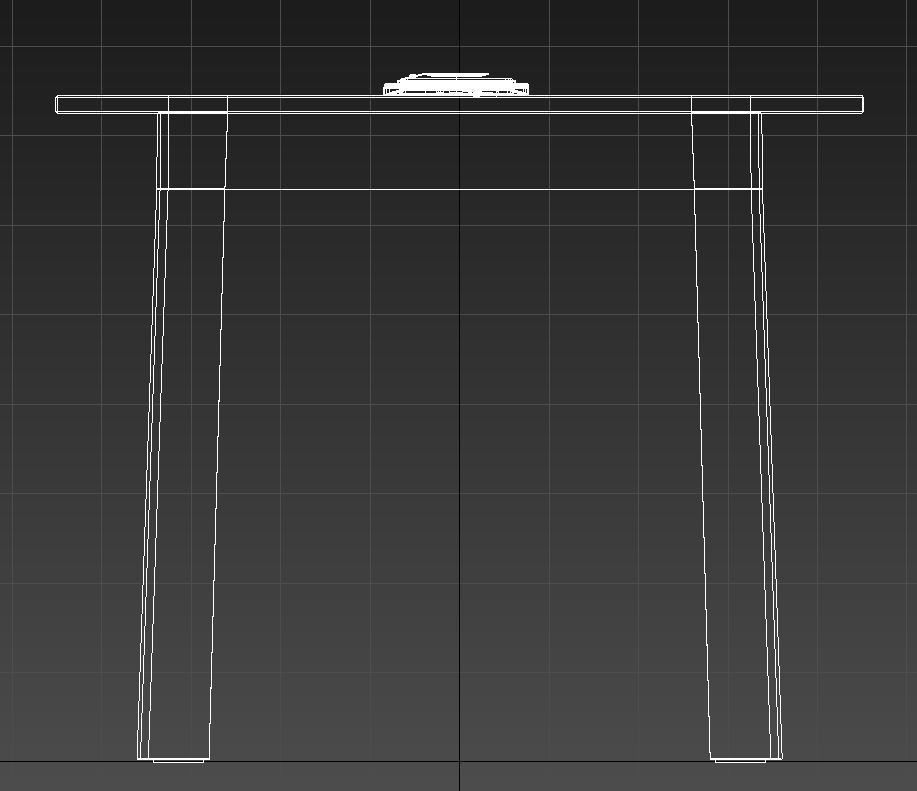 Wooden table with grommet 3D model_13