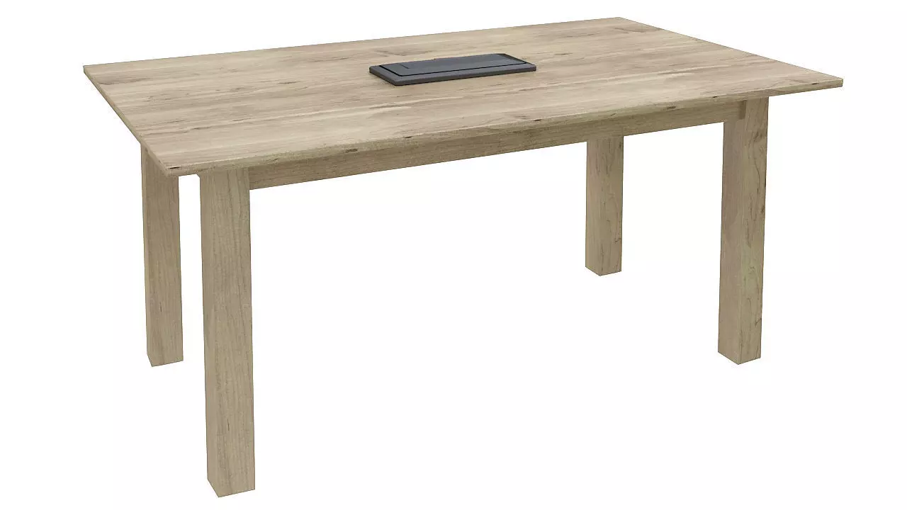 Wooden table with grommet 3D model_0