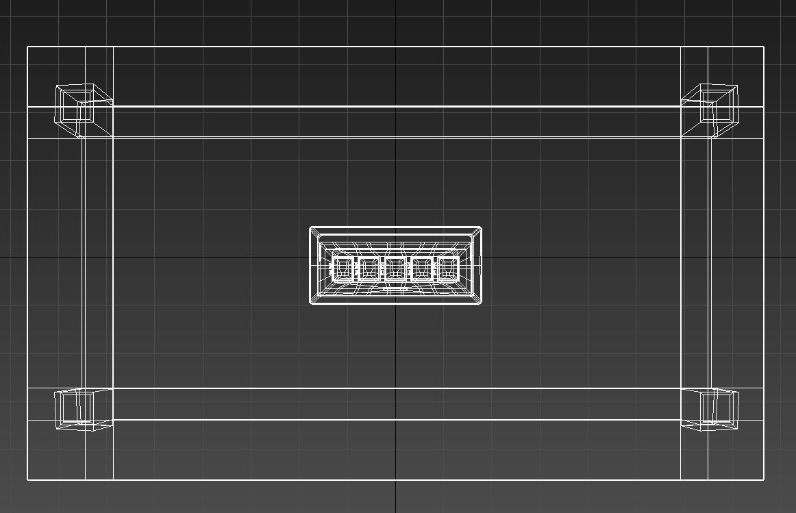 Wooden table with grommet 3D model_15