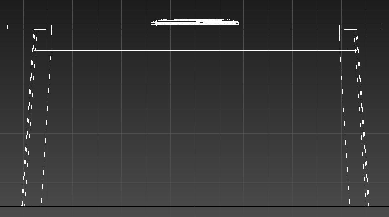 Wooden table with grommet 3D model_14