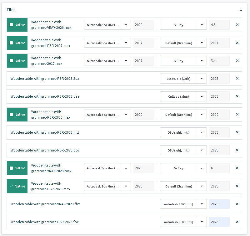 Wooden table with grommet 3D model_16