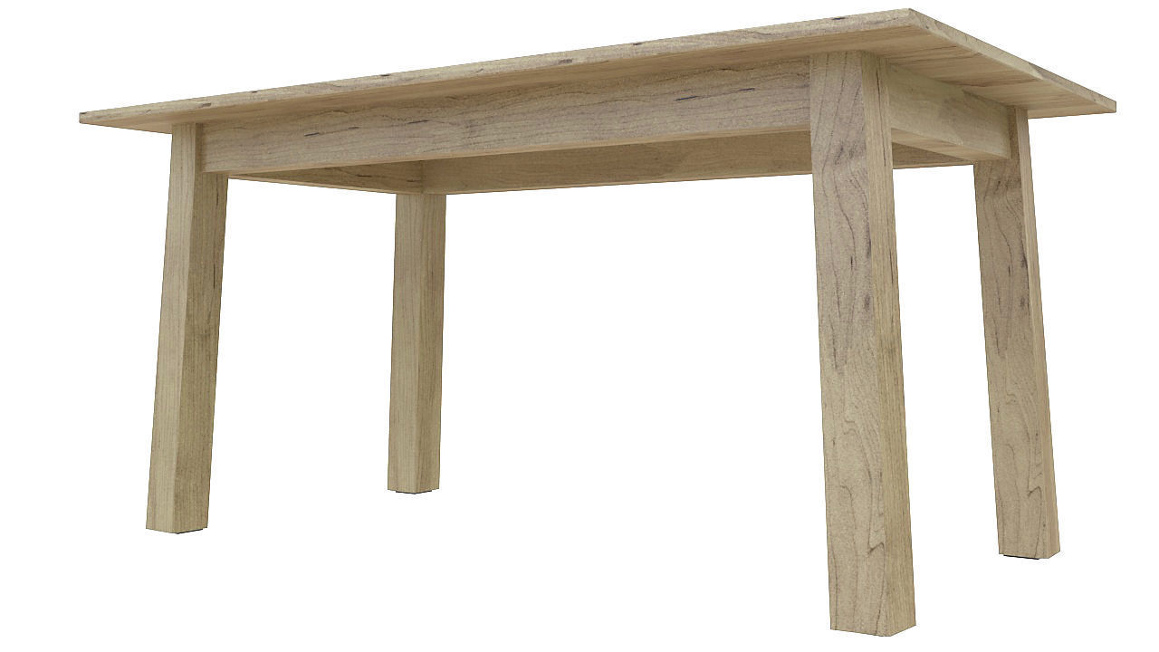 Wooden table with grommet 3D model_7