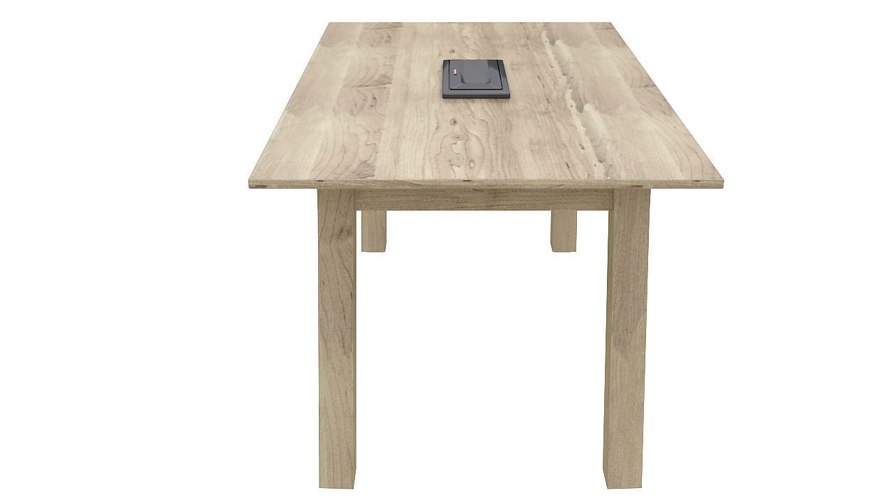 Wooden table with grommet 3D model_4
