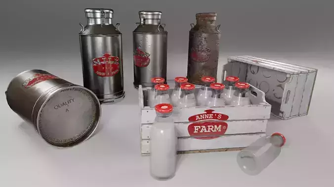 Milk factory assets  3D Model Collection
