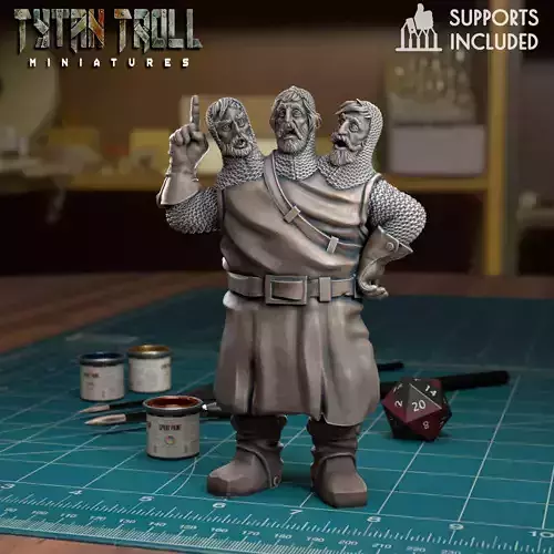 3 Headed Giant 02 -Pre-Supported 3D print model