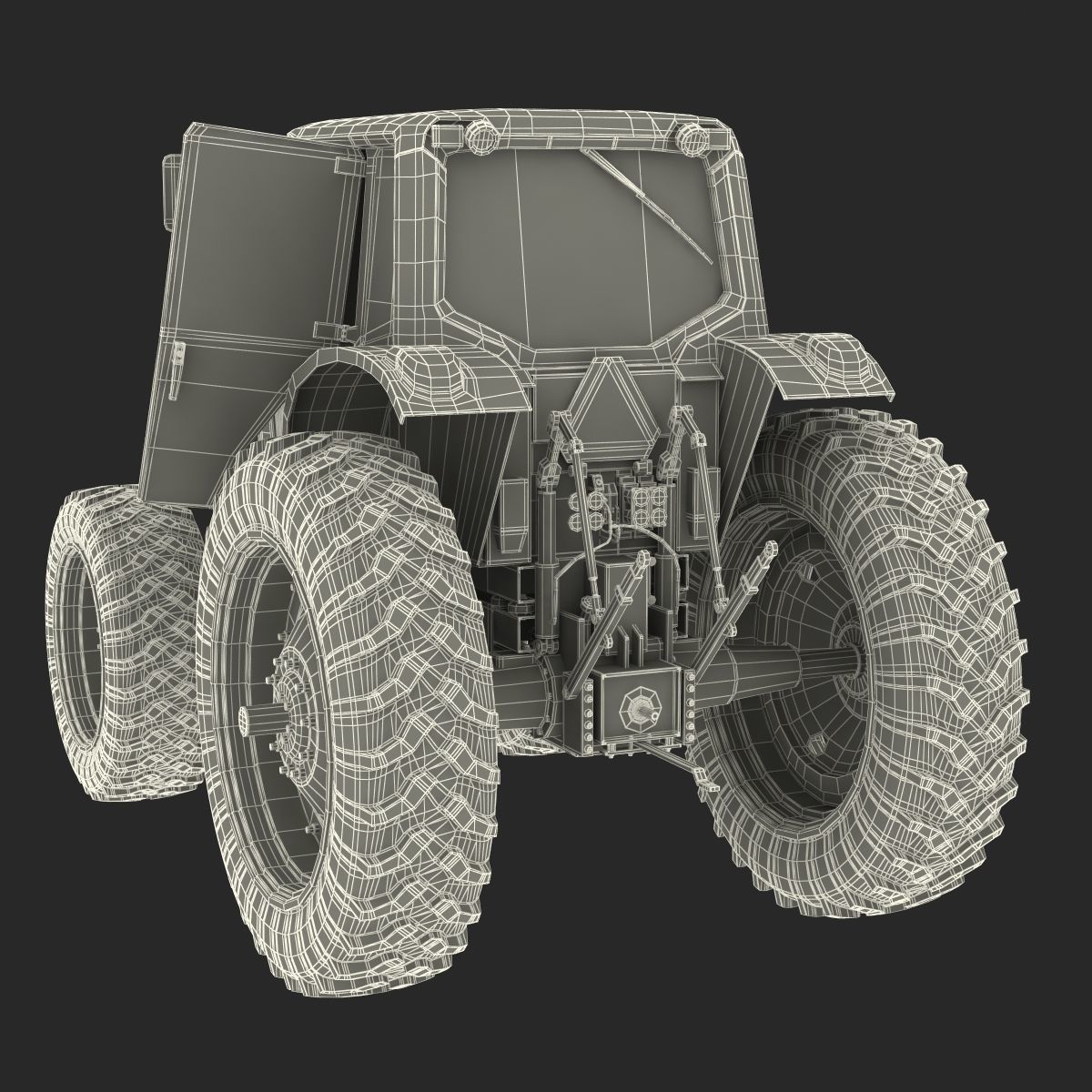 Tractor Generic Rigged 3D model_54