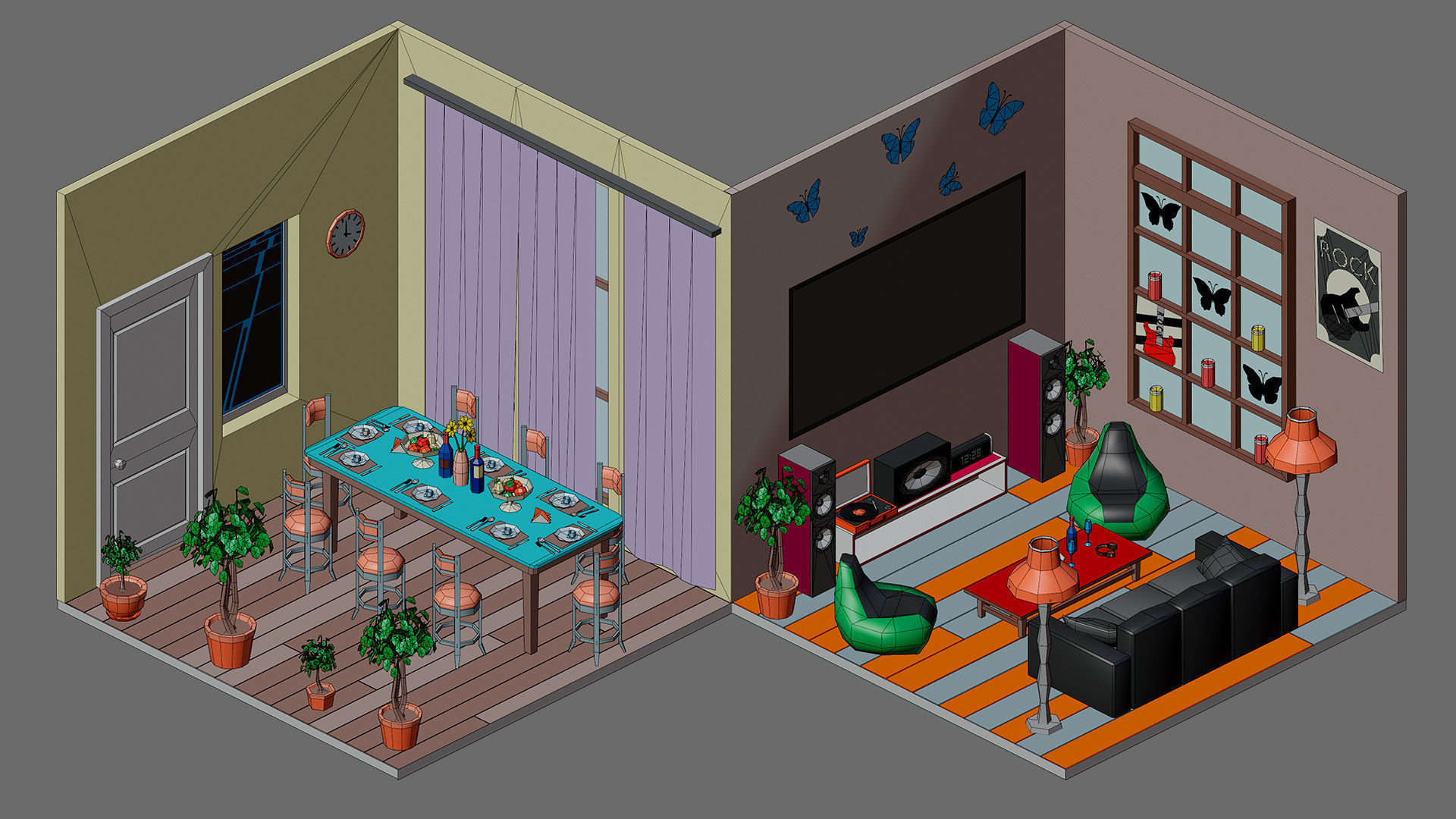 room 26 Low-poly 3D model_1