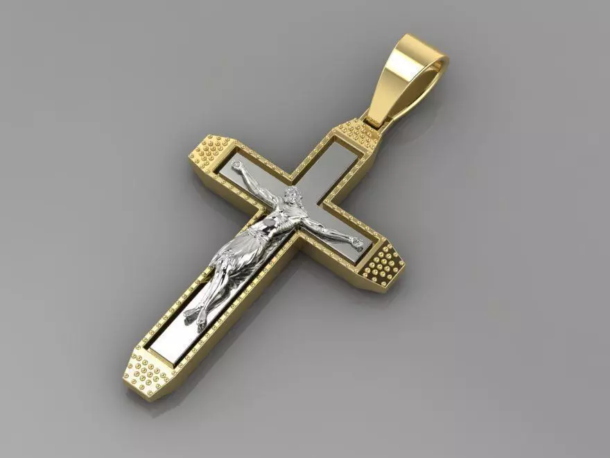 Cross jesus on pendant 3D print model_0