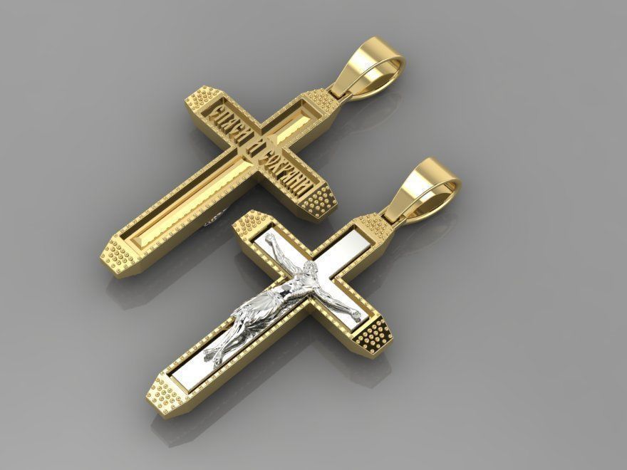 Cross jesus on pendant 3D print model_1