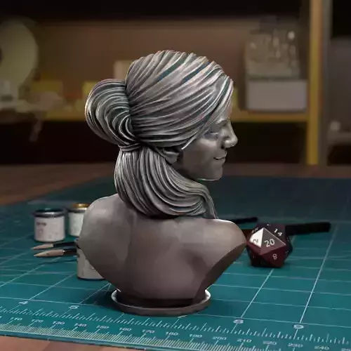 Over Shoulder Girl Bust - Pre-Supported