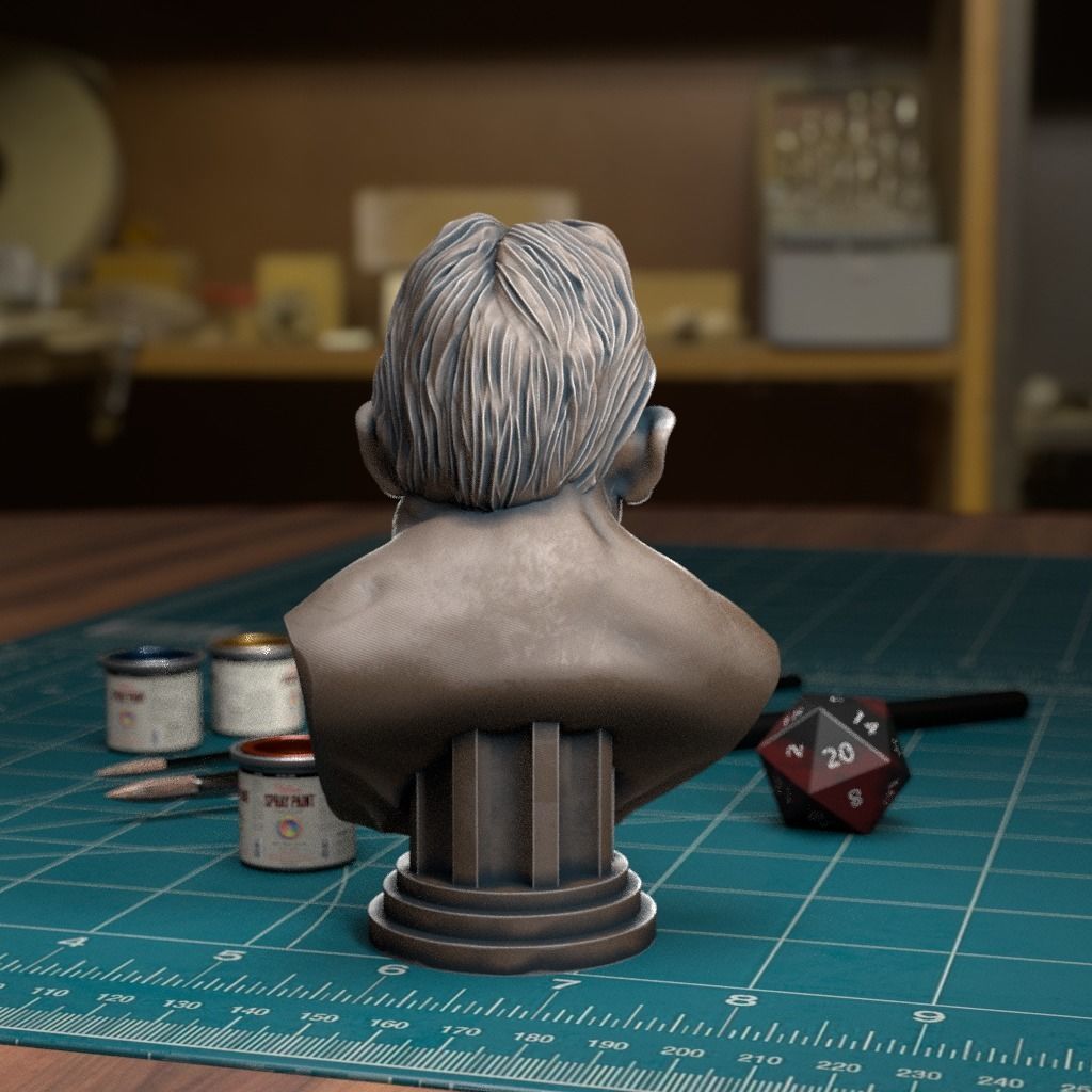 Mustache Man Bust - Pre-Supported 3D print model_2