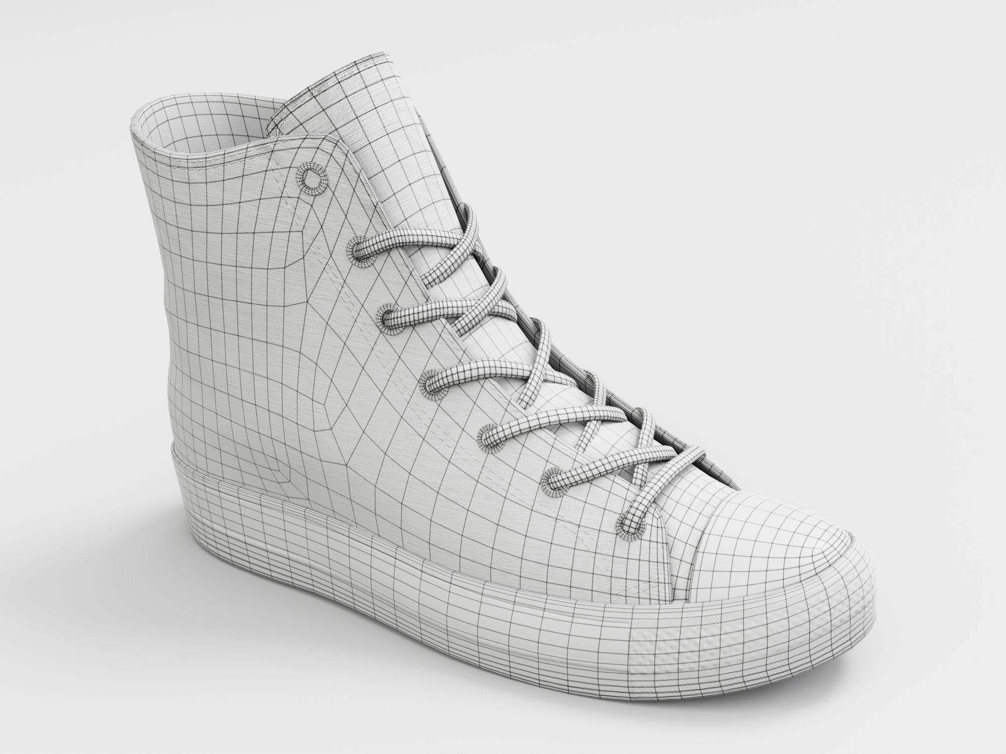 Converse All Star Style Unisex - Shoe Red PBR Low-poly 3D model_3