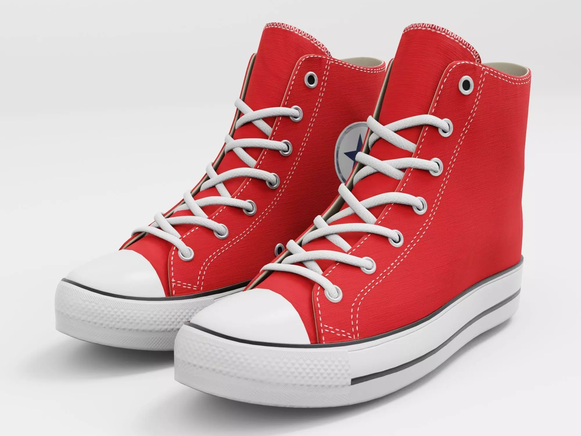 Converse All Star Style Unisex - Shoe Red PBR Low-poly 3D model_0