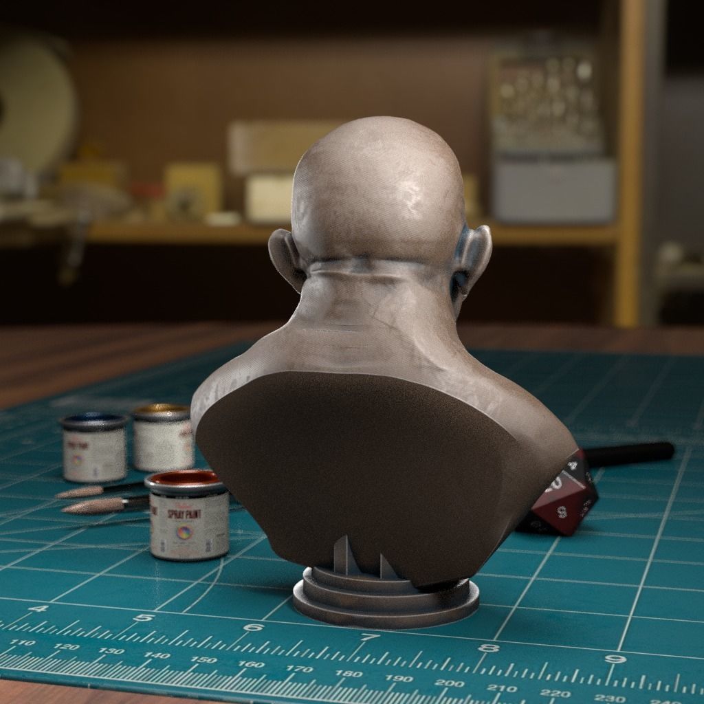 Strong man Bust - Pre-Supported 3D print model_2