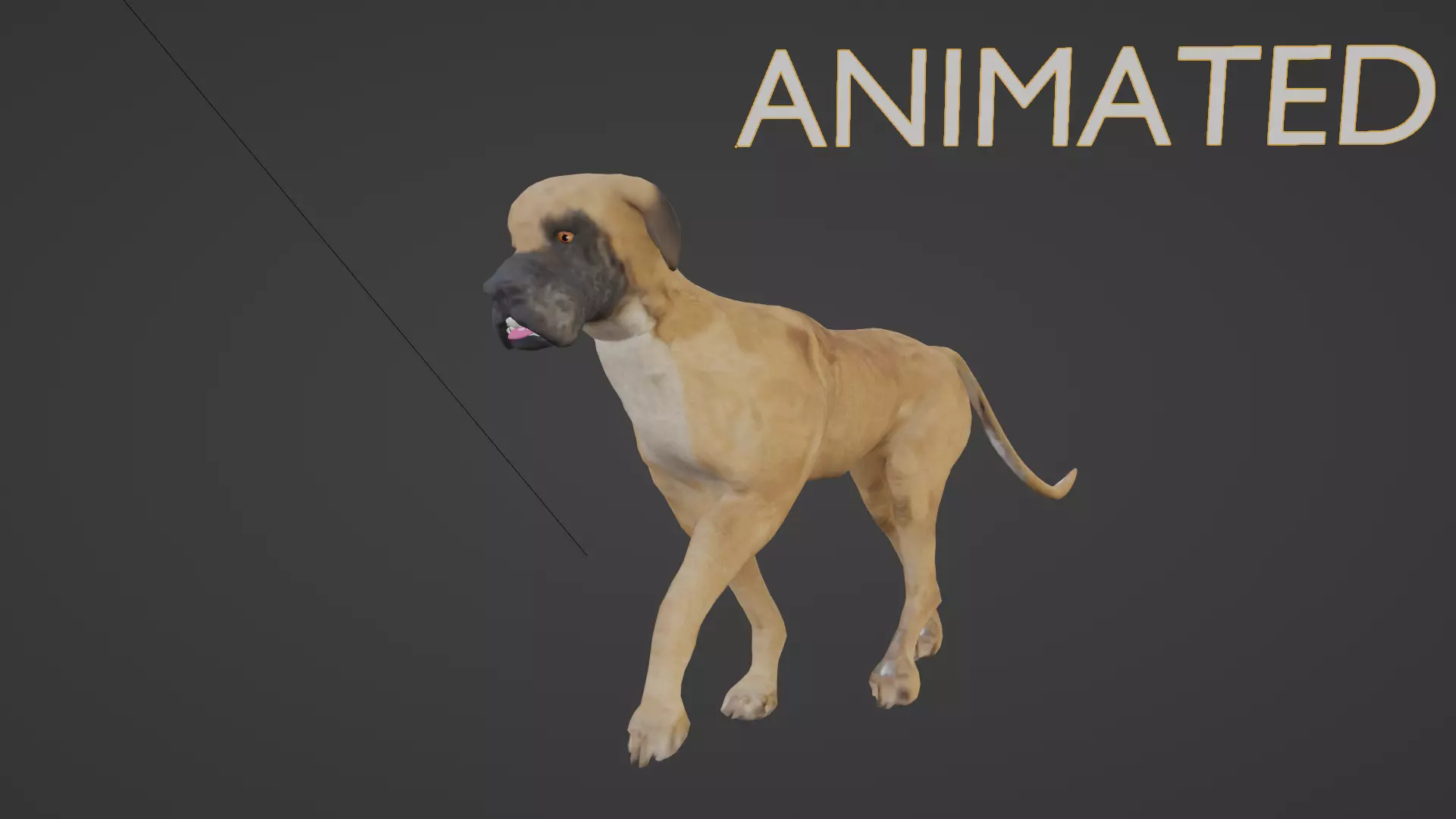 GREAT DANE Low-poly 3D model