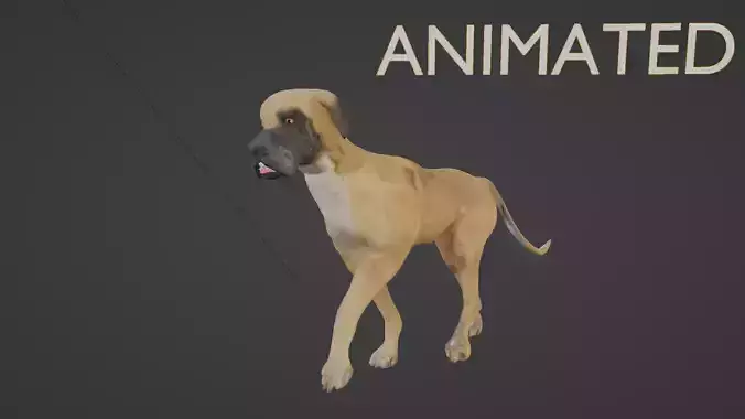 GREAT DANE Low-poly 3D model