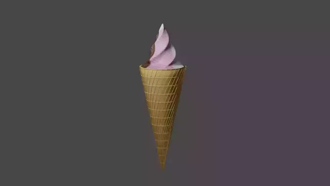 Waffle ice cream low-poly game ready PBR
