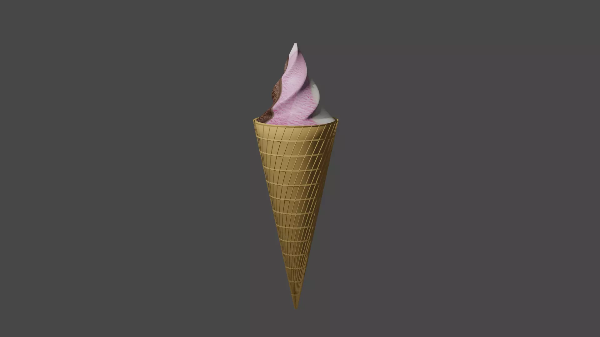 Waffle ice cream low-poly game ready PBR Low-poly 3D model_0