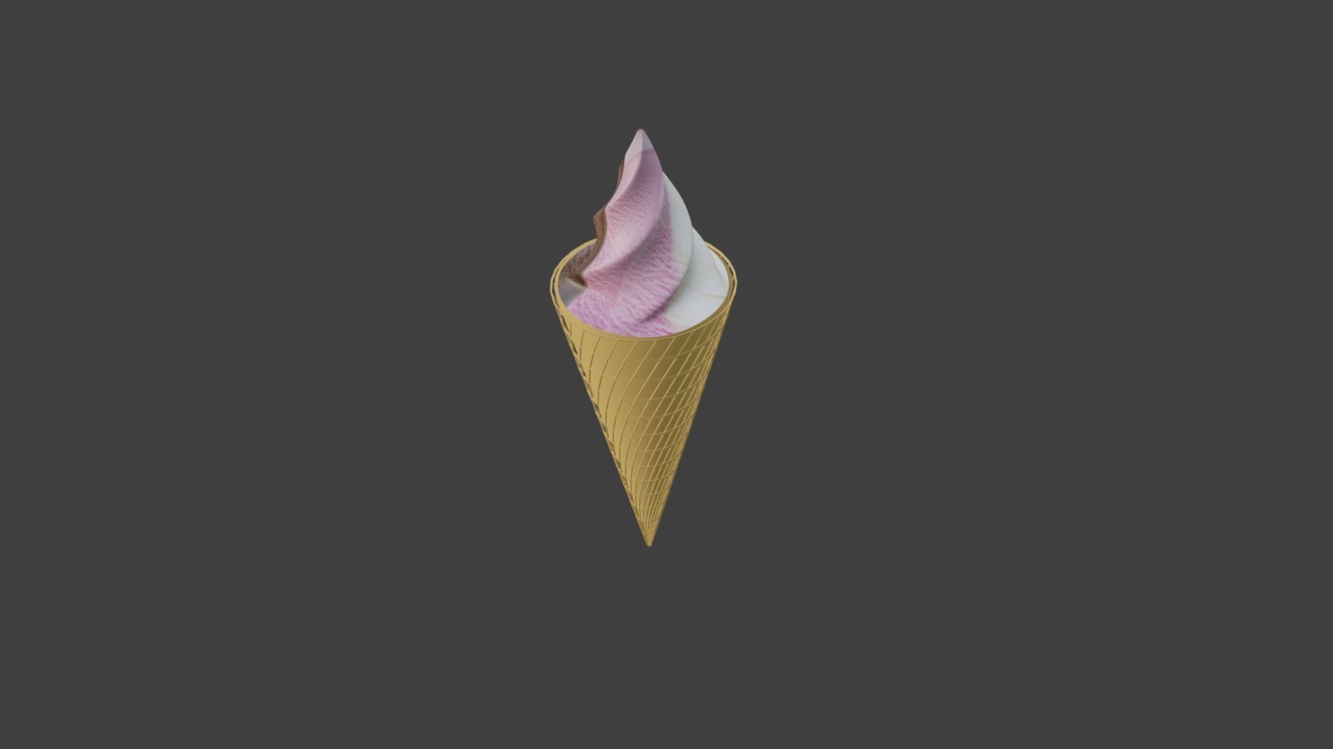 Waffle ice cream low-poly game ready PBR Low-poly 3D model_3