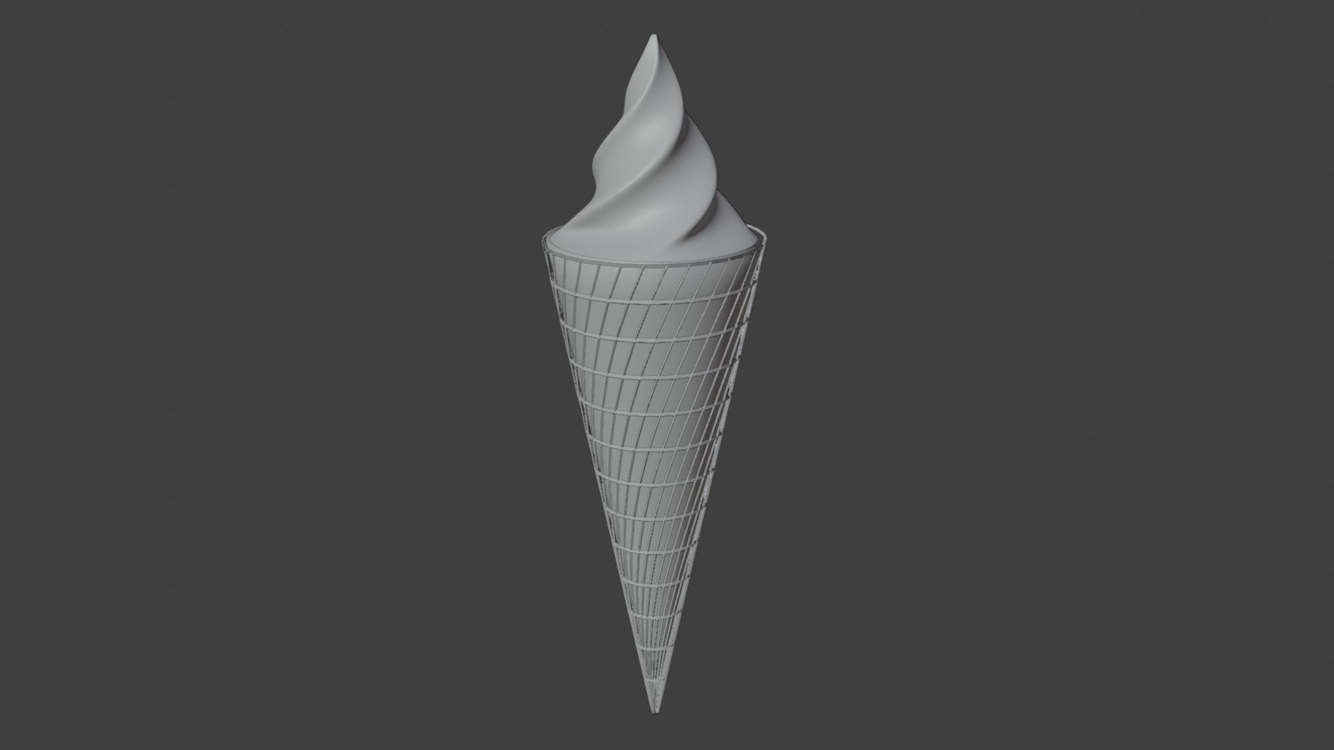 Waffle ice cream low-poly game ready PBR Low-poly 3D model_1