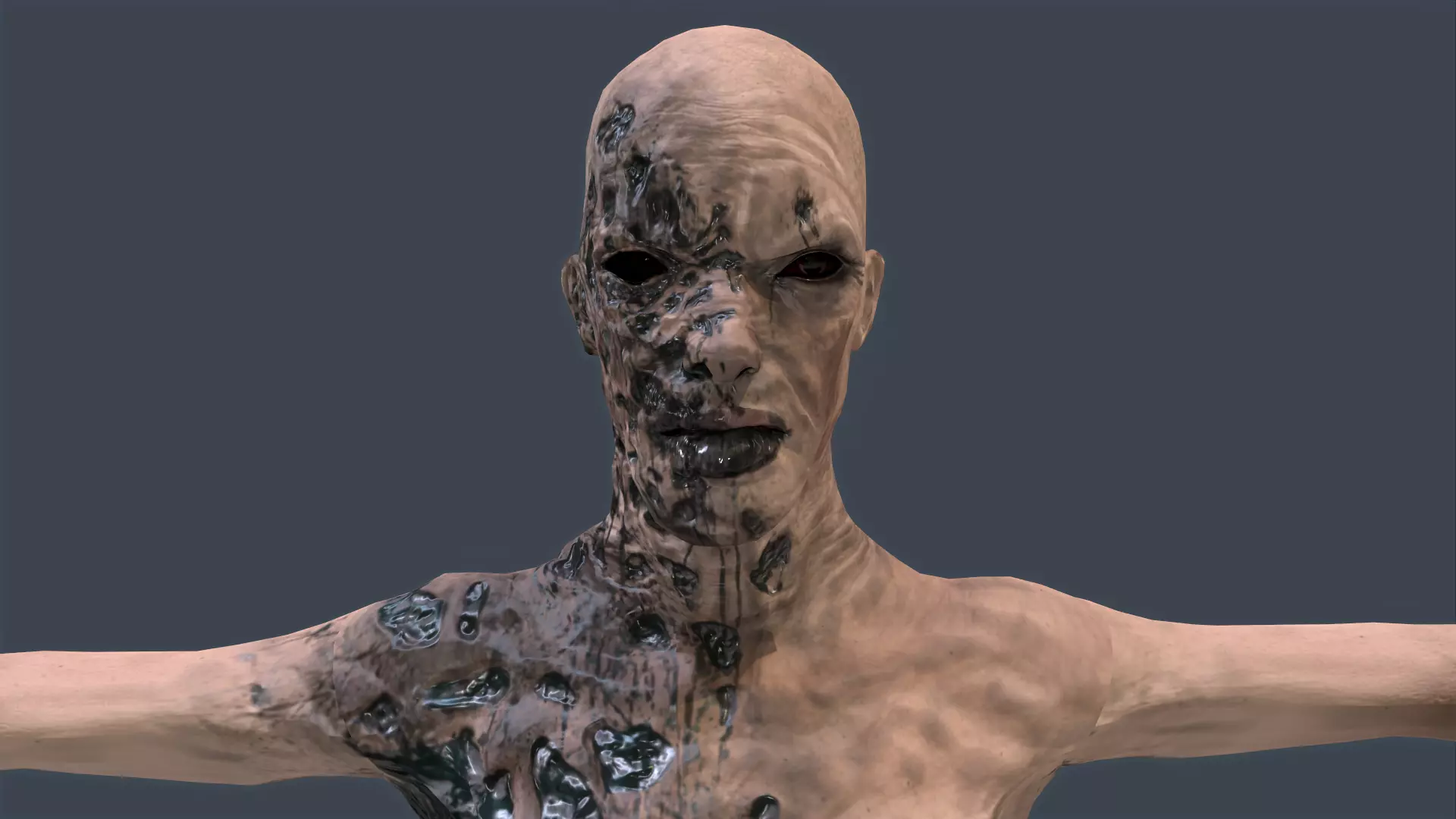 Female Zombie Game Ready 3D model_0