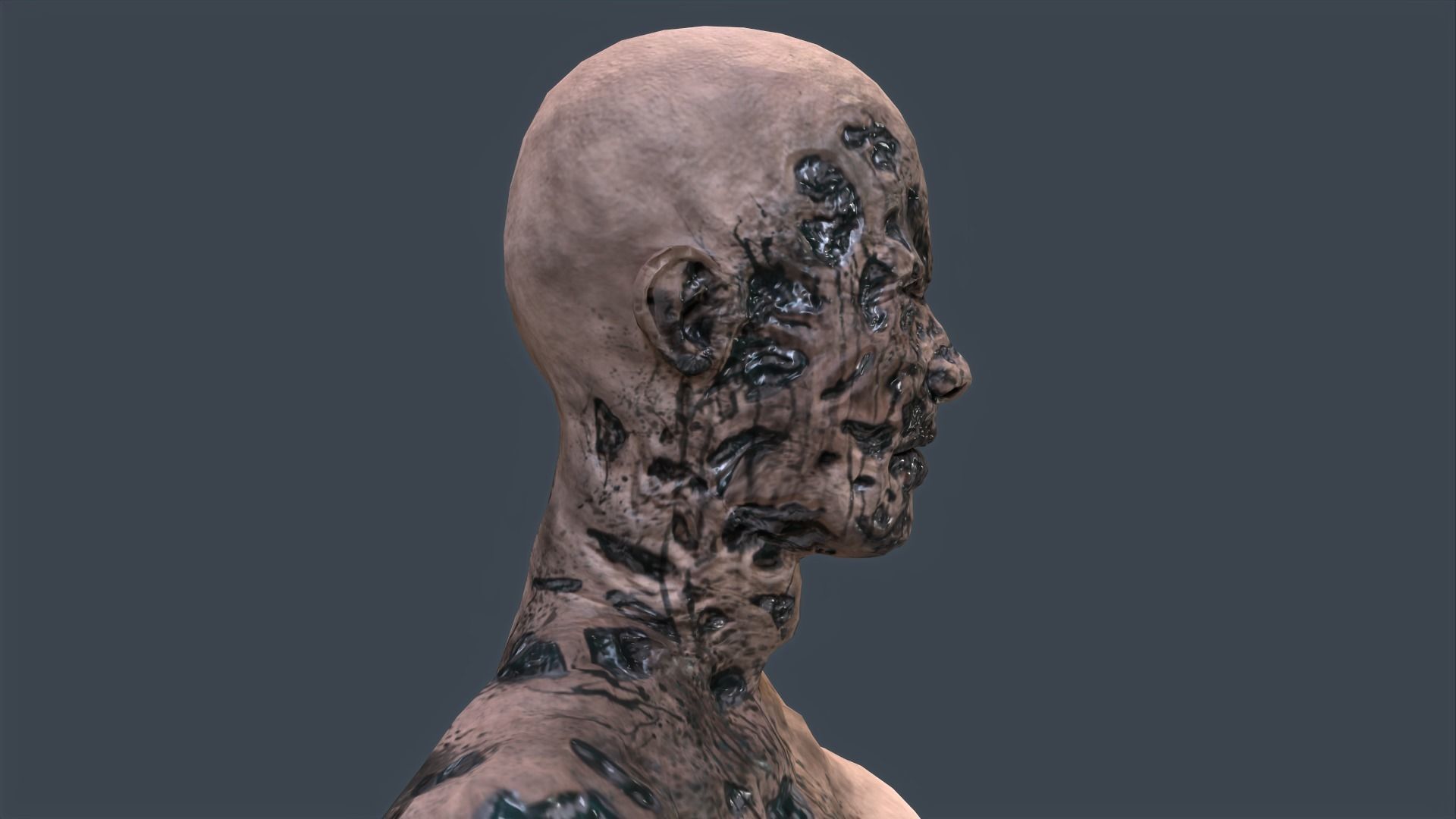 Female Zombie Game Ready 3D model_4