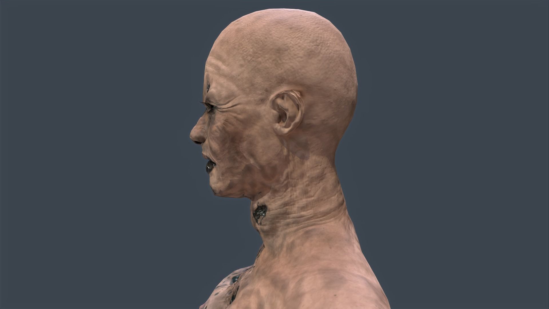 Female Zombie Game Ready 3D model_2