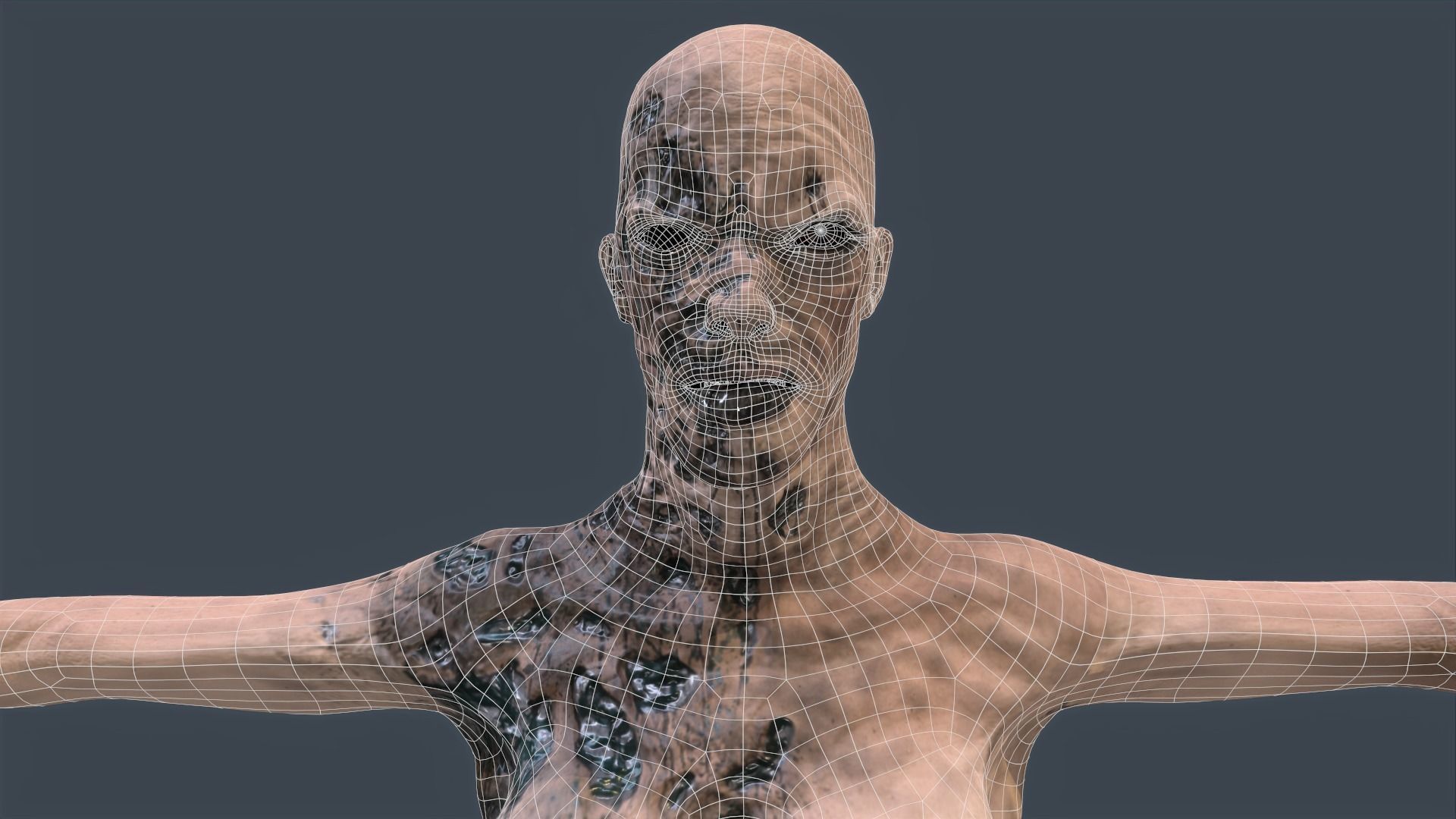 Female Zombie Game Ready 3D model_16