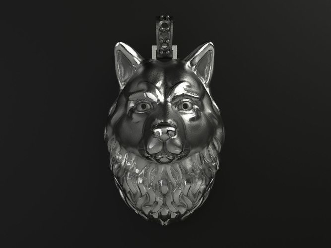 Wolf Pendant Diamond Free 3D print model