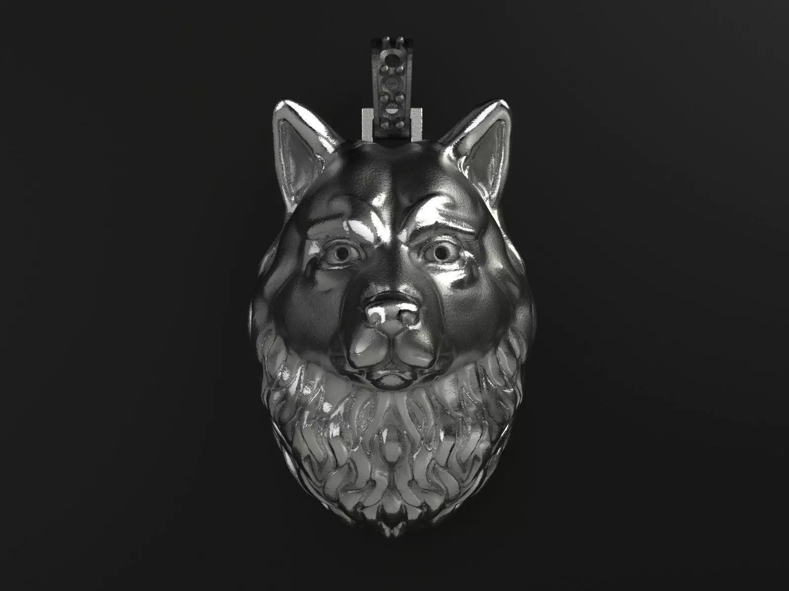 Wolf Pendant Diamond Free 3D print model