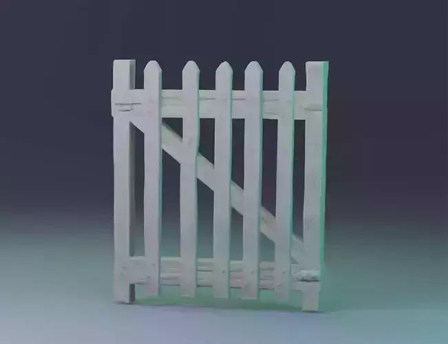 Garden Fence -  wooden lattice fence gate - Diorama printmodel 3D print model