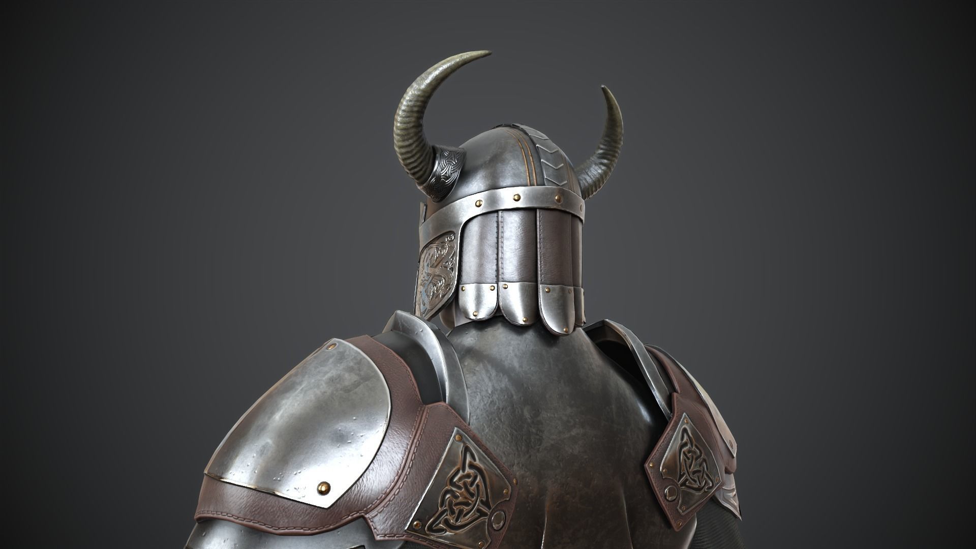 Armor medieval Low-poly 3D model_11
