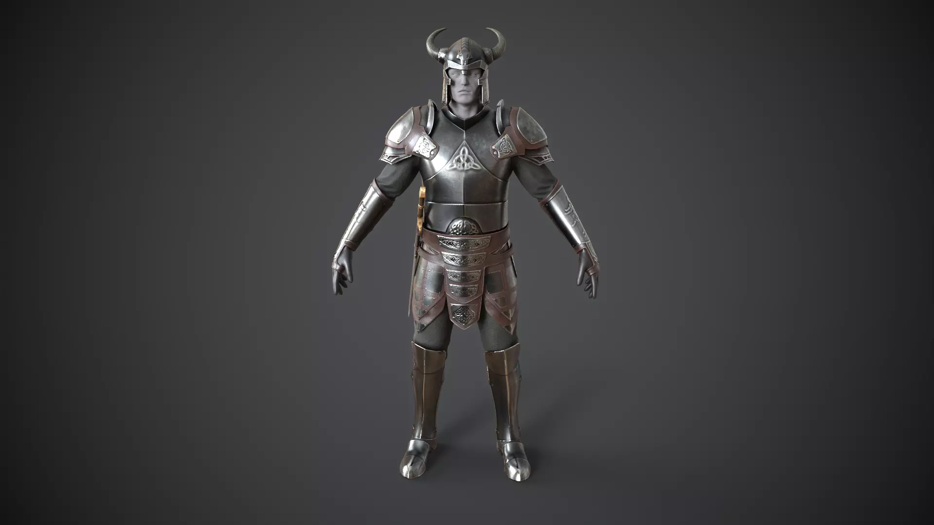 Armor medieval Low-poly 3D model_0