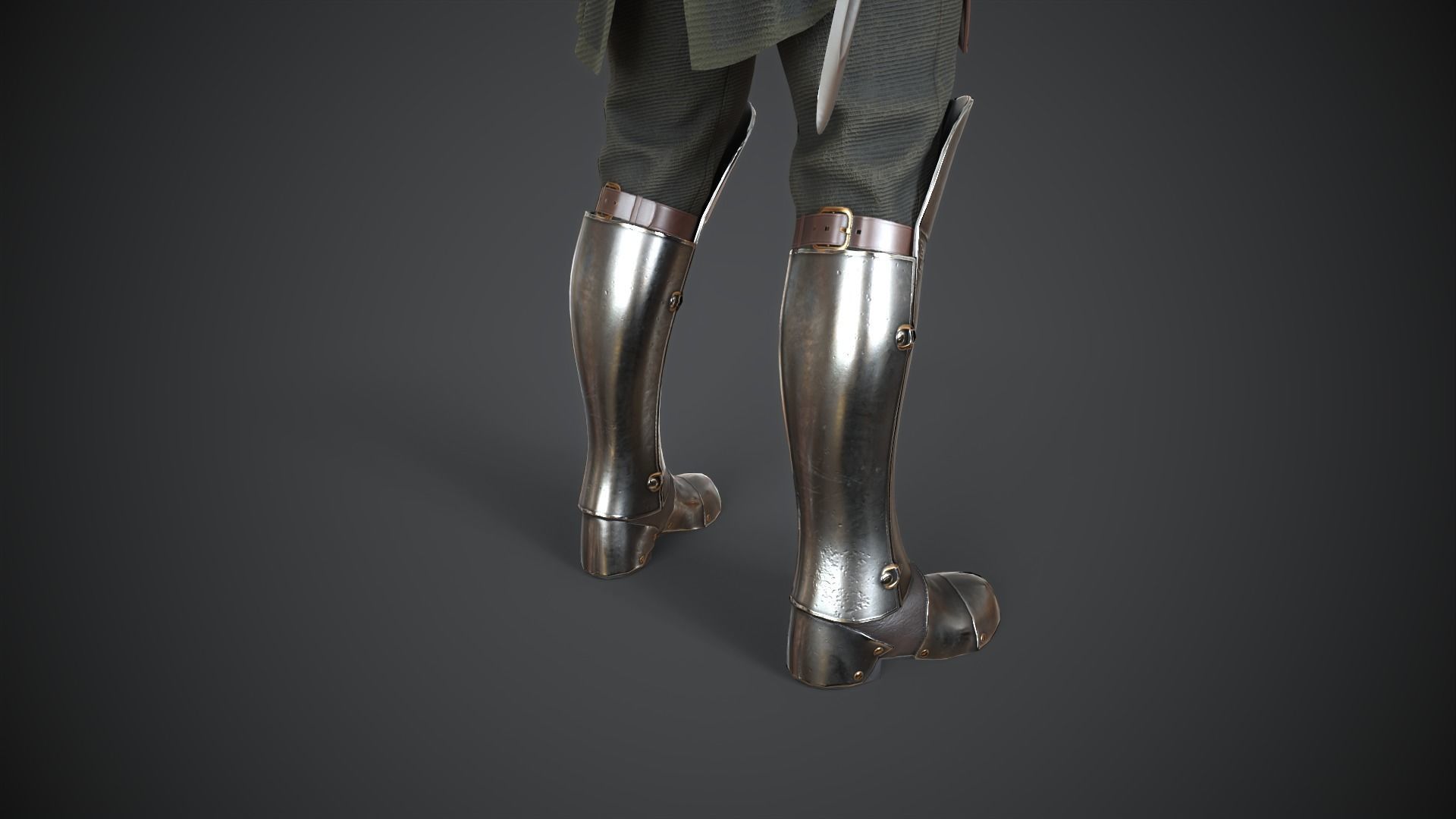 Armor medieval Low-poly 3D model_15