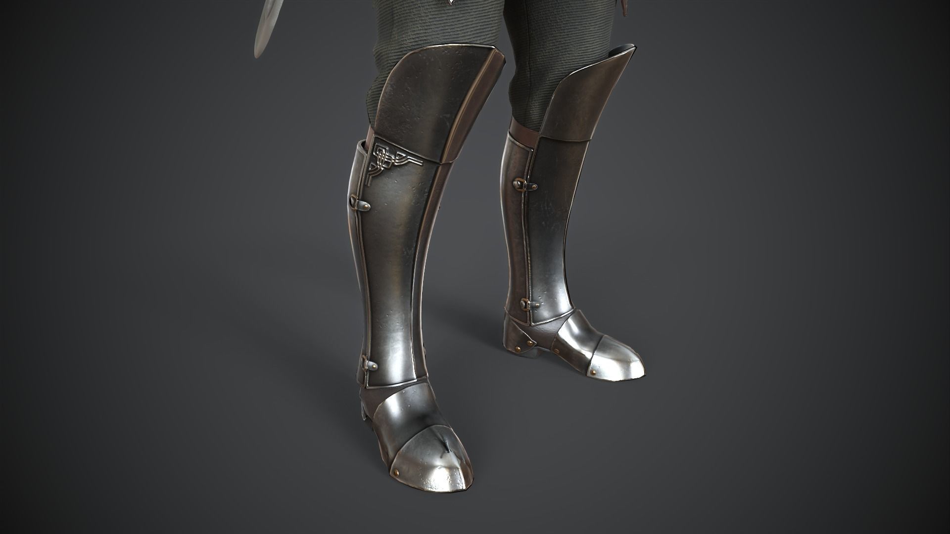Armor medieval Low-poly 3D model_14