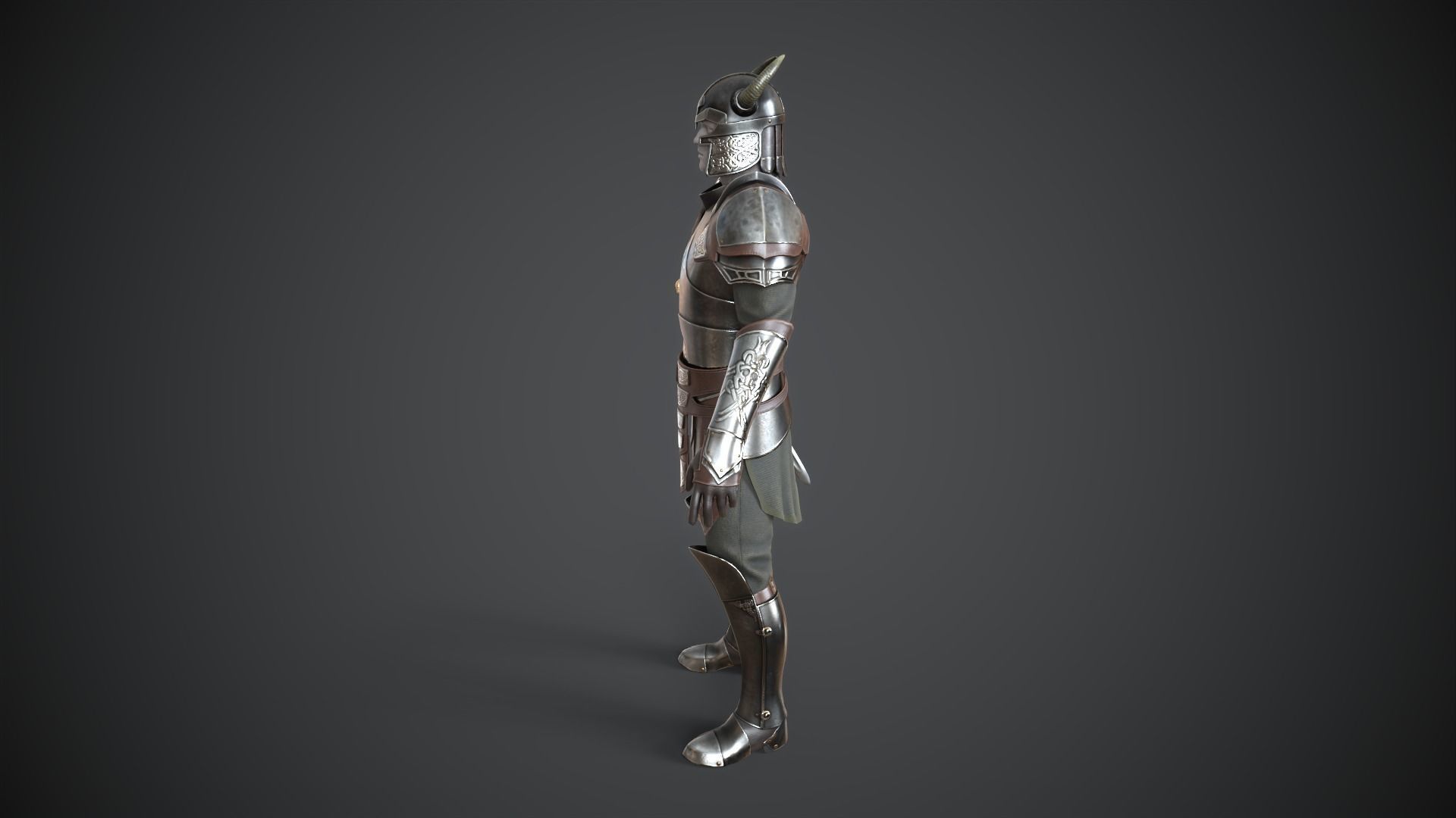 Armor medieval Low-poly 3D model_8