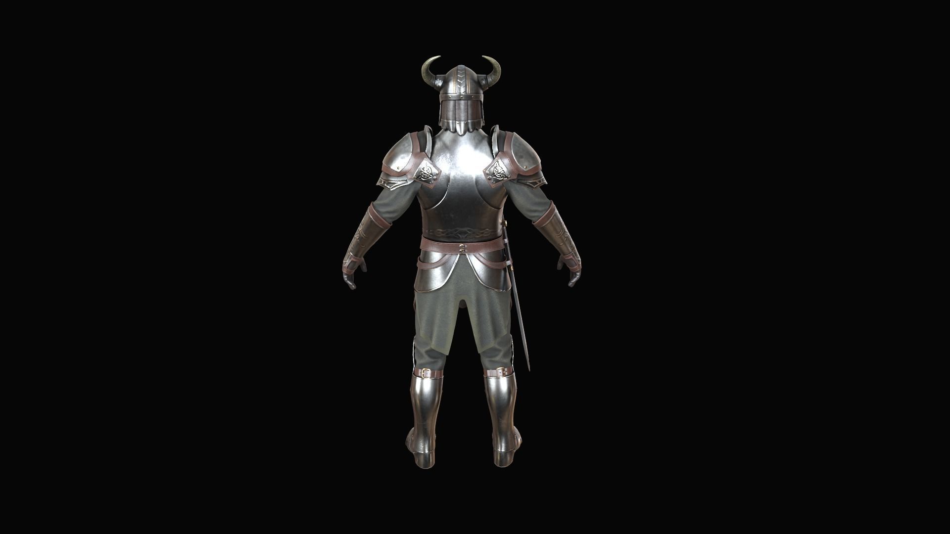 Armor medieval Low-poly 3D model_21