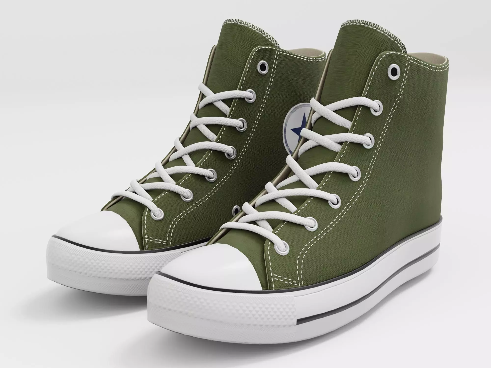 Converse All Star Style Unisex - Shoe Green PBR Low-poly 3D model_0