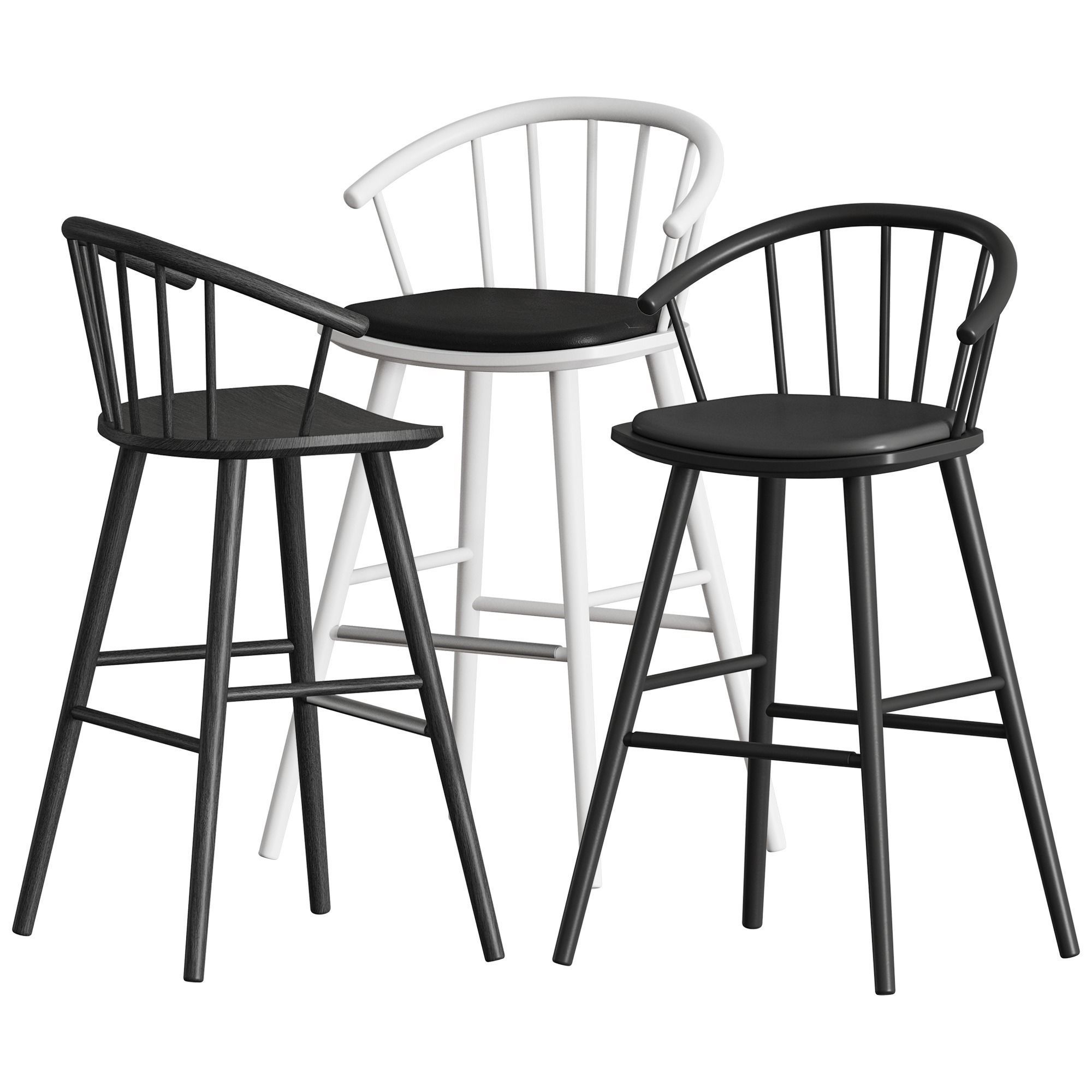 Sleek Bar Stool by Bolia 3D model_3