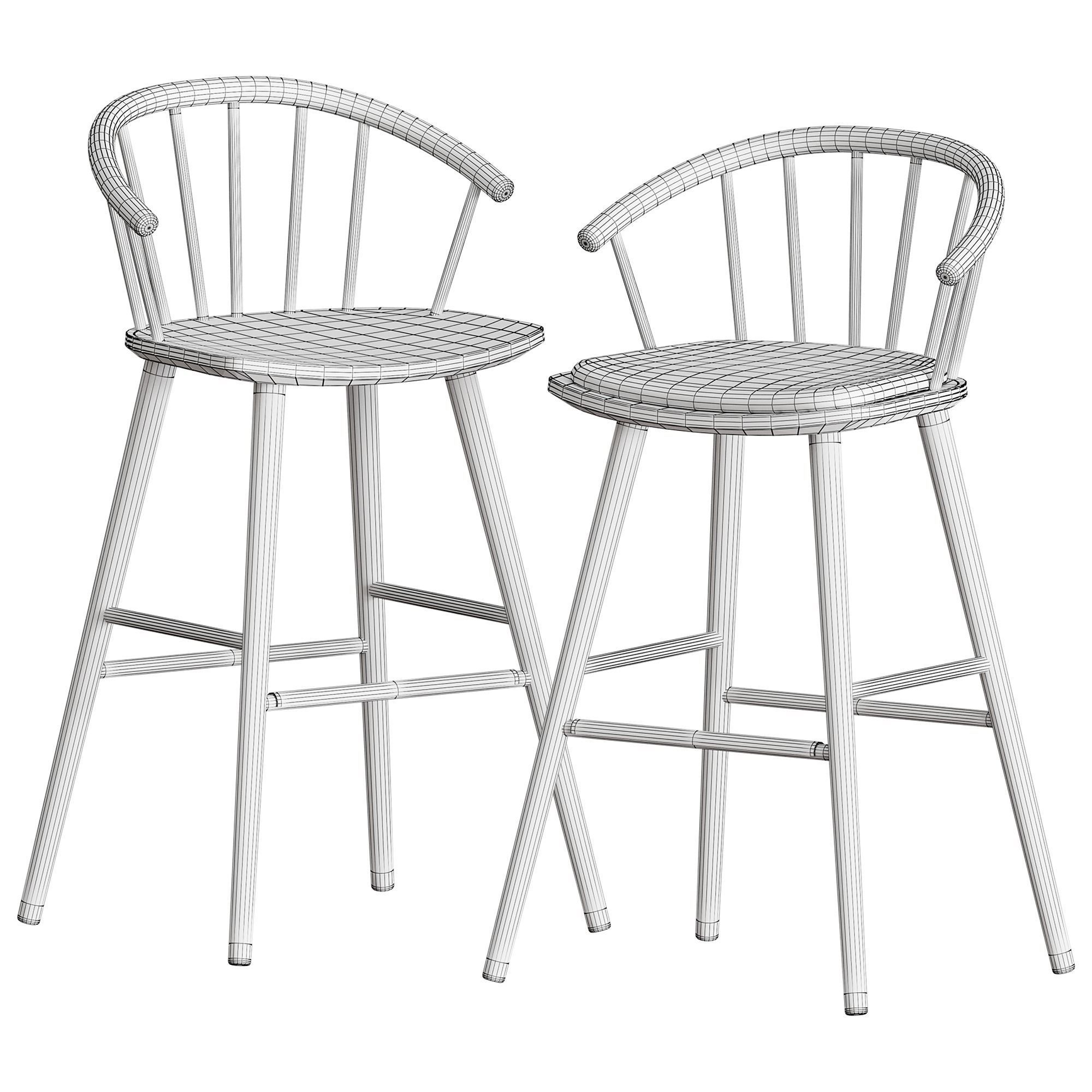 Sleek Bar Stool by Bolia 3D model_7