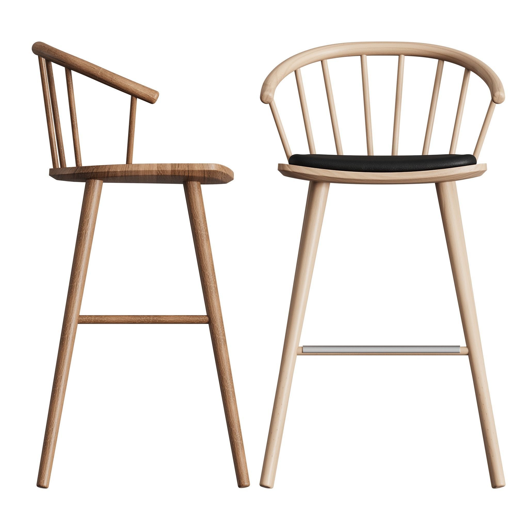 Sleek Bar Stool by Bolia 3D model_4