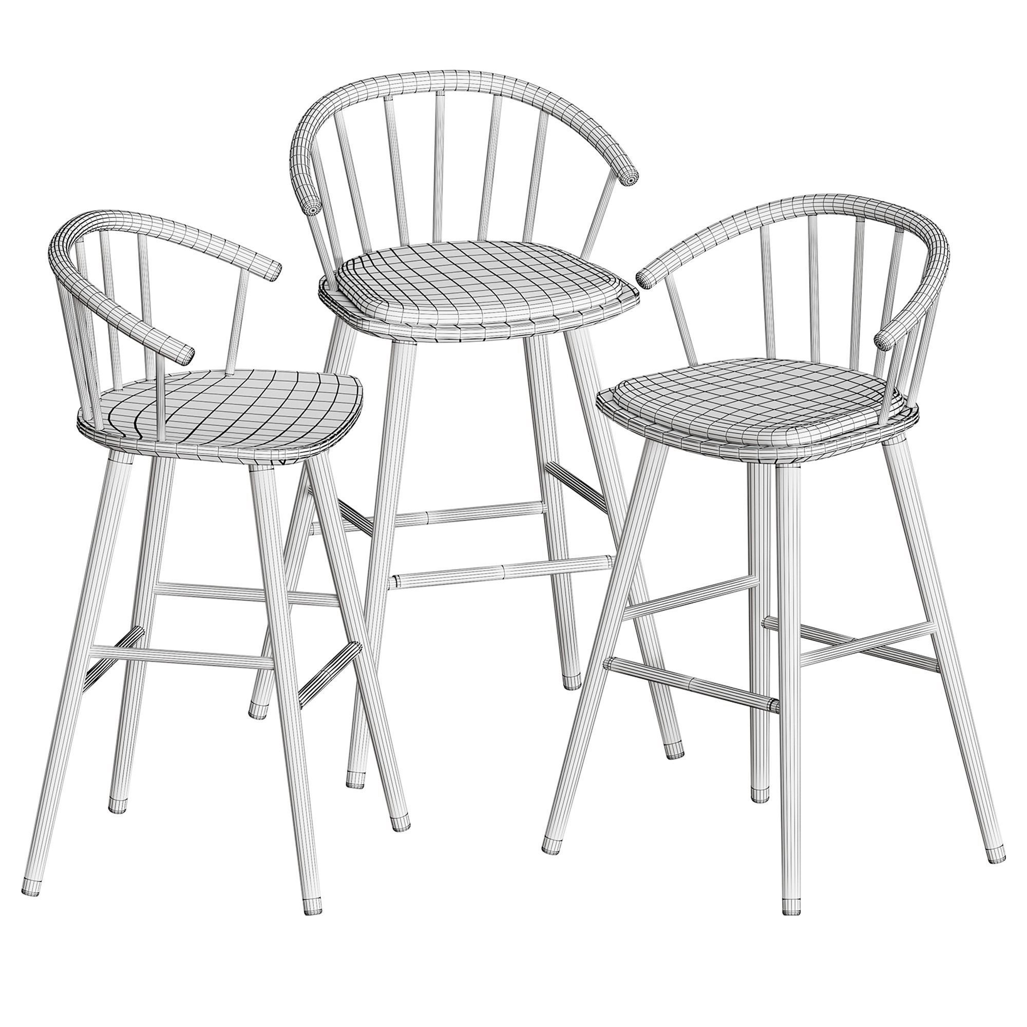 Sleek Bar Stool by Bolia 3D model_9