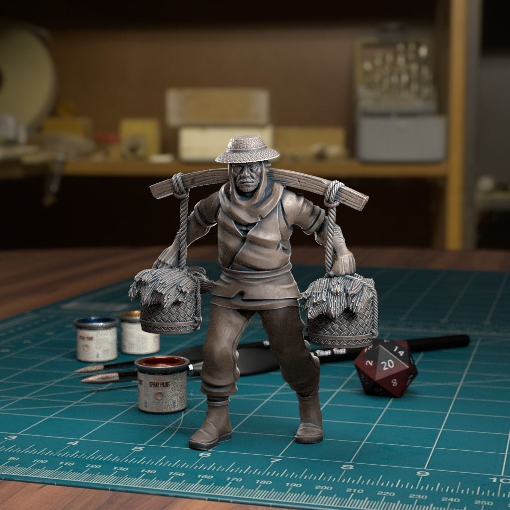 Farmer 03 - Pre-Supported 3D print model_1