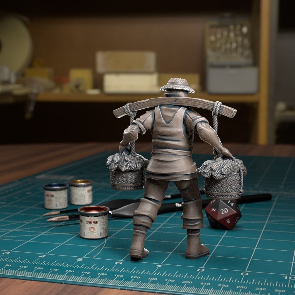 Farmer 03 - Pre-Supported 3D print model_3