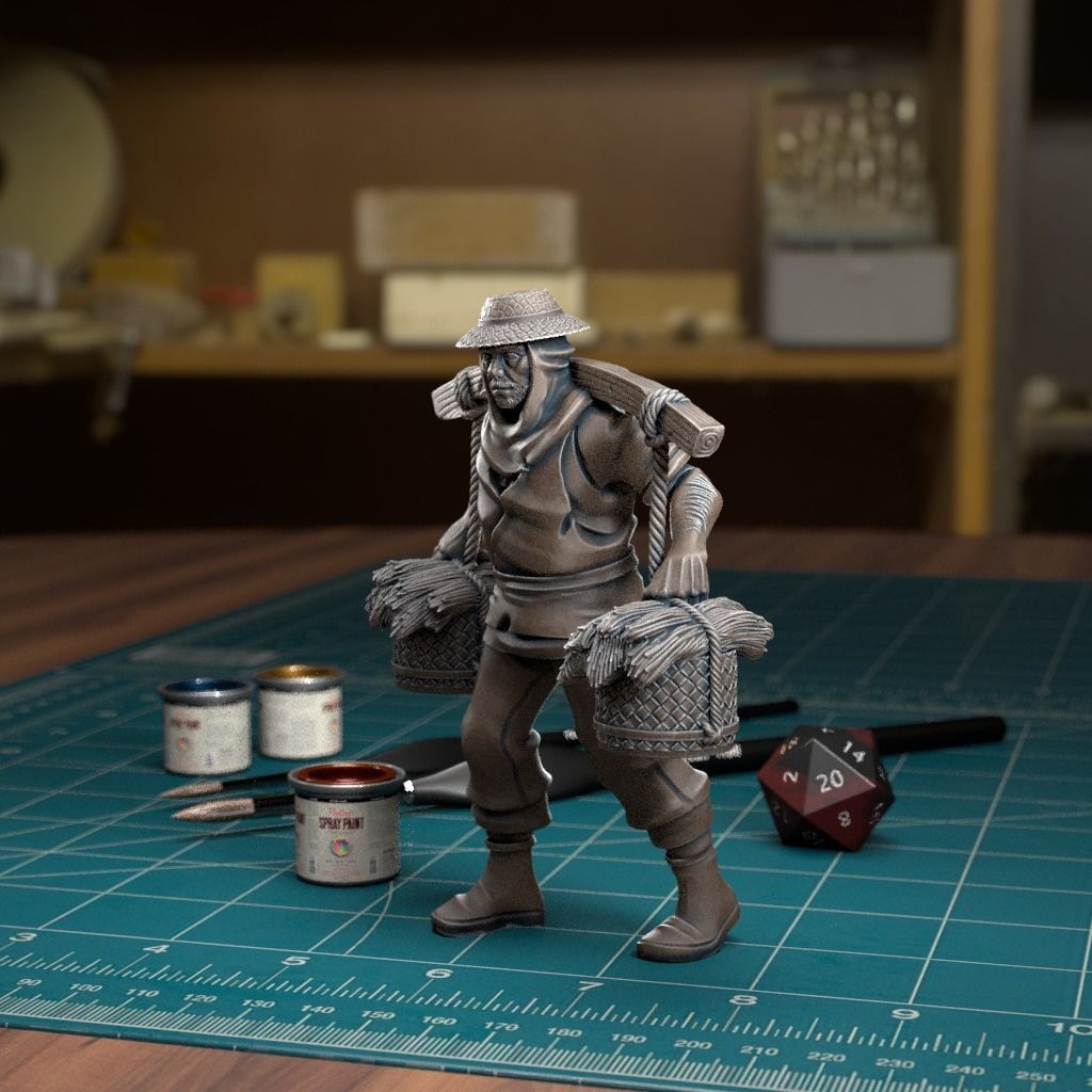 Farmer 03 - Pre-Supported 3D print model_4