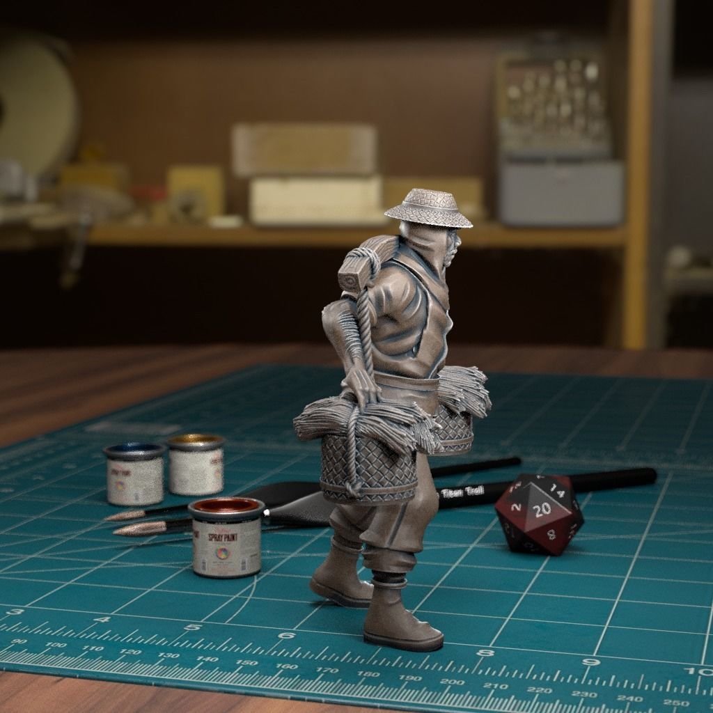 Farmer 03 - Pre-Supported 3D print model_2