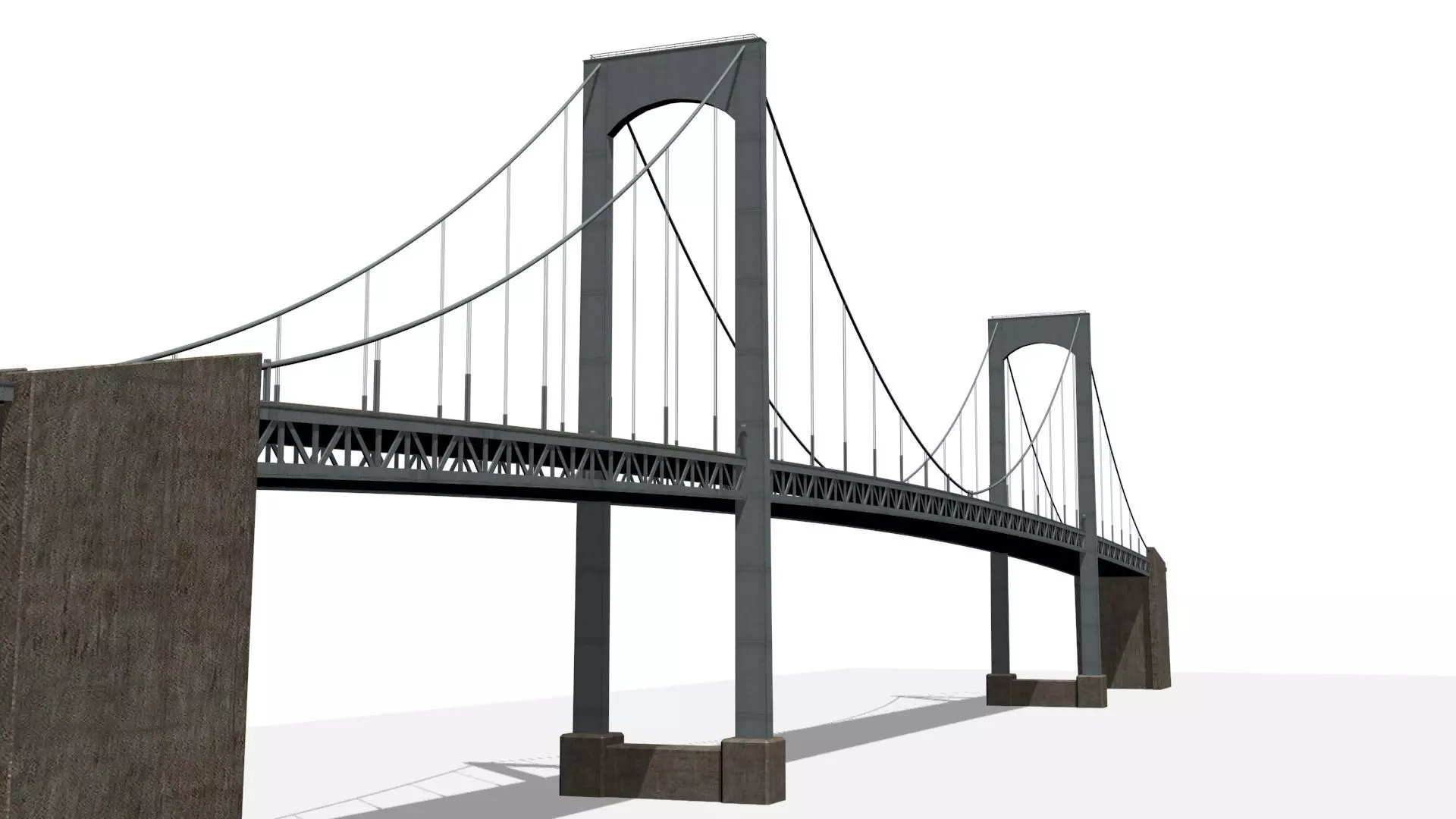 Throgs Neck Bridge Low-poly 3D model