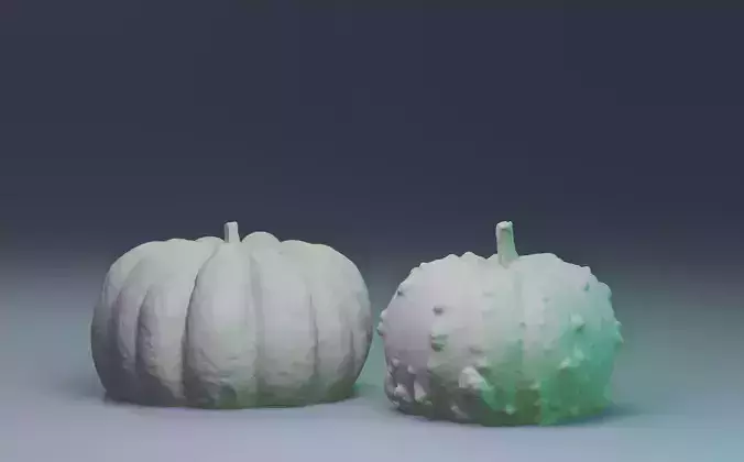 Two realistic pumpkin for diorama   optimized scan of real ones