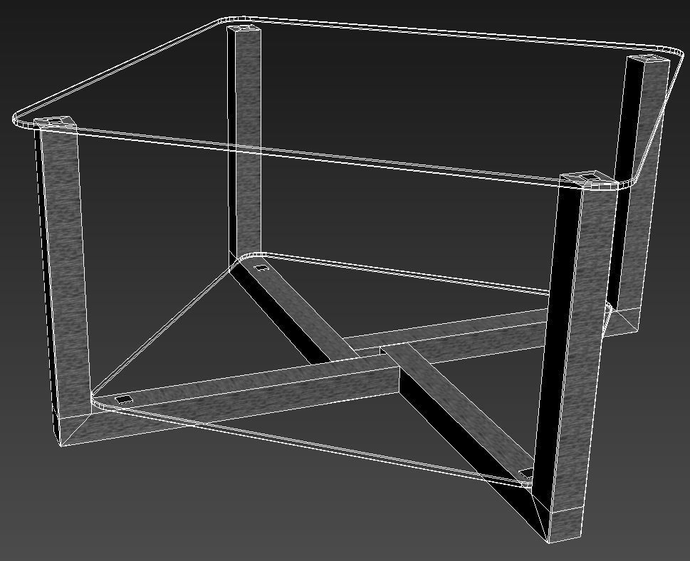 Two levels glass table 3D model_10