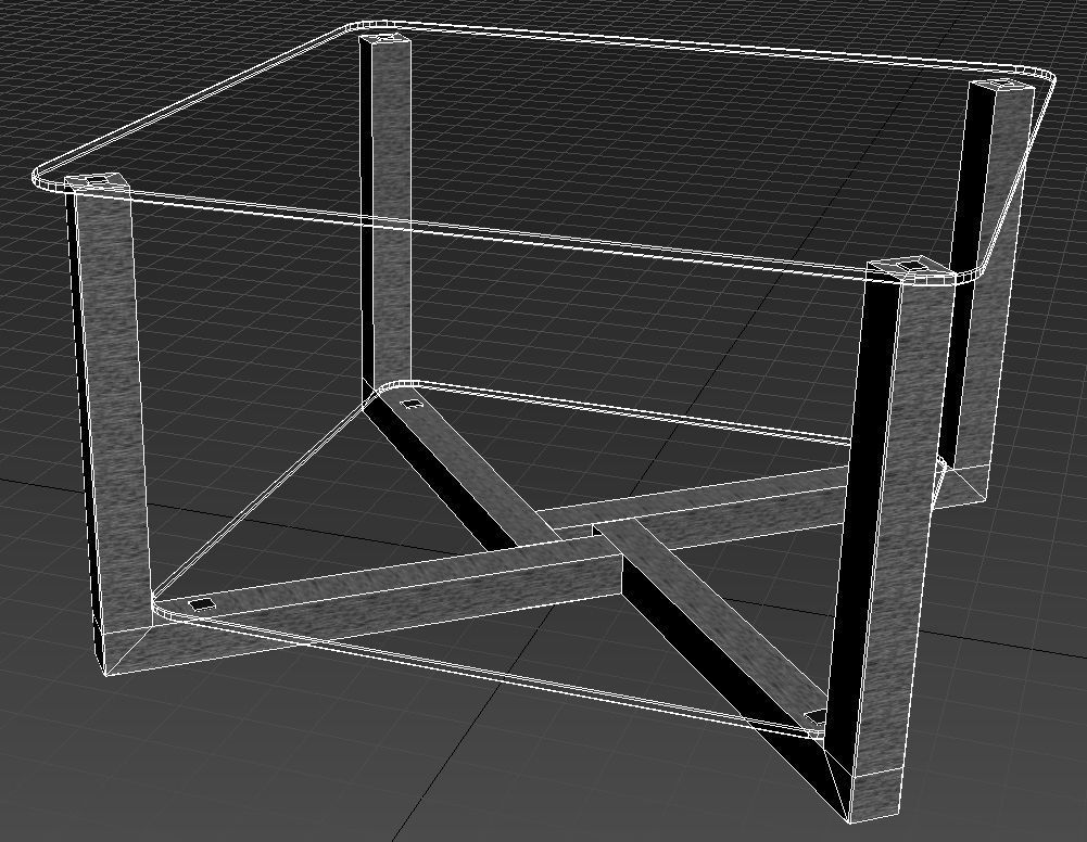 Two levels glass table 3D model_9